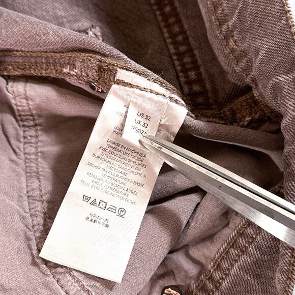 Free People Ultra Wide Leg Slouchy Denim Frayed Button Fly Jeans Purple Brown 32 - Picture 9 of 14